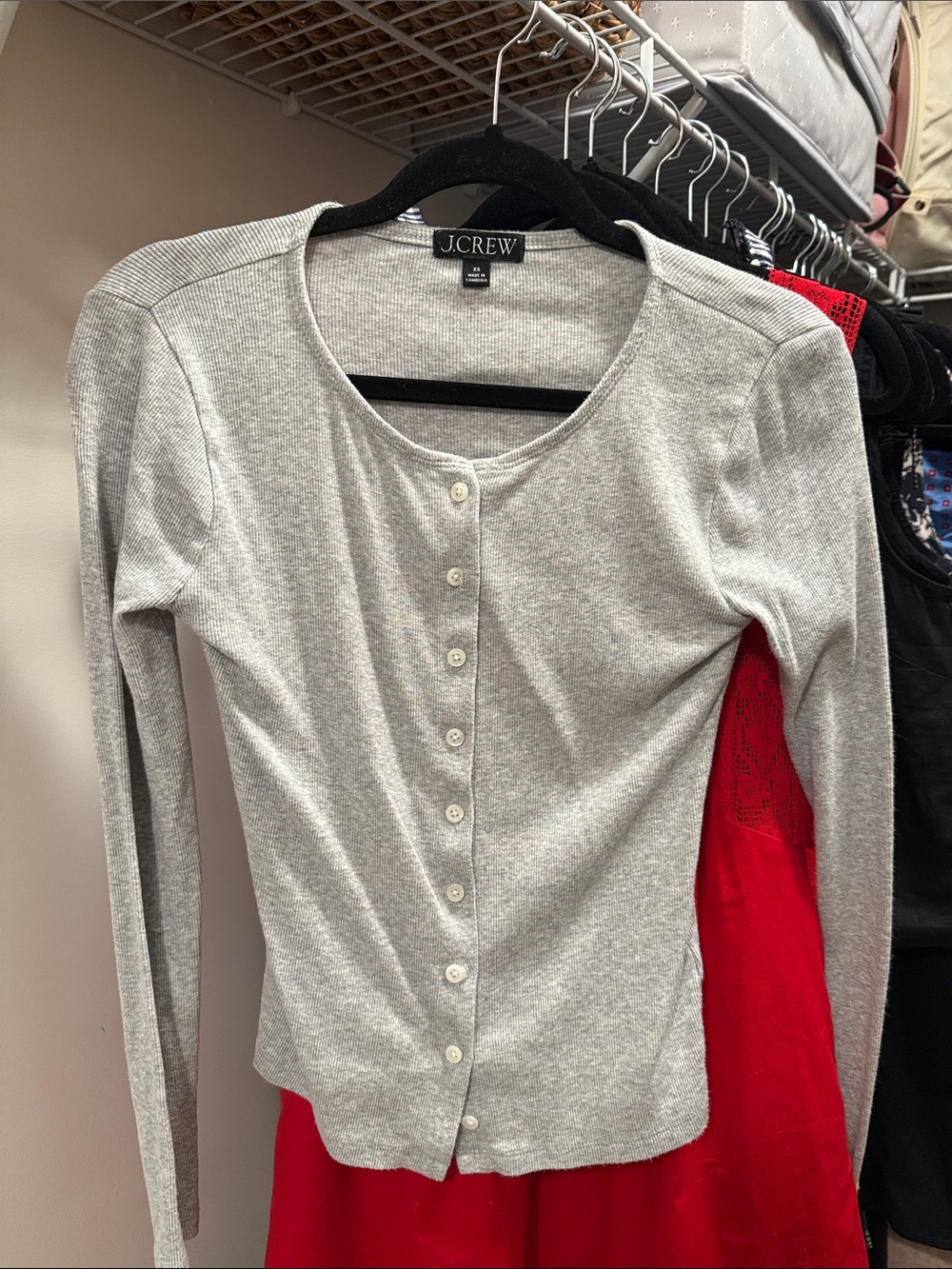 J. Crew Light Gray Button-Up Long Sleeve Cardigan